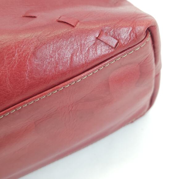 Vtg Franklin Covey Red Leather Tote Bag Planner Wristlet Work Travel Organizer - Picture 15 of 15